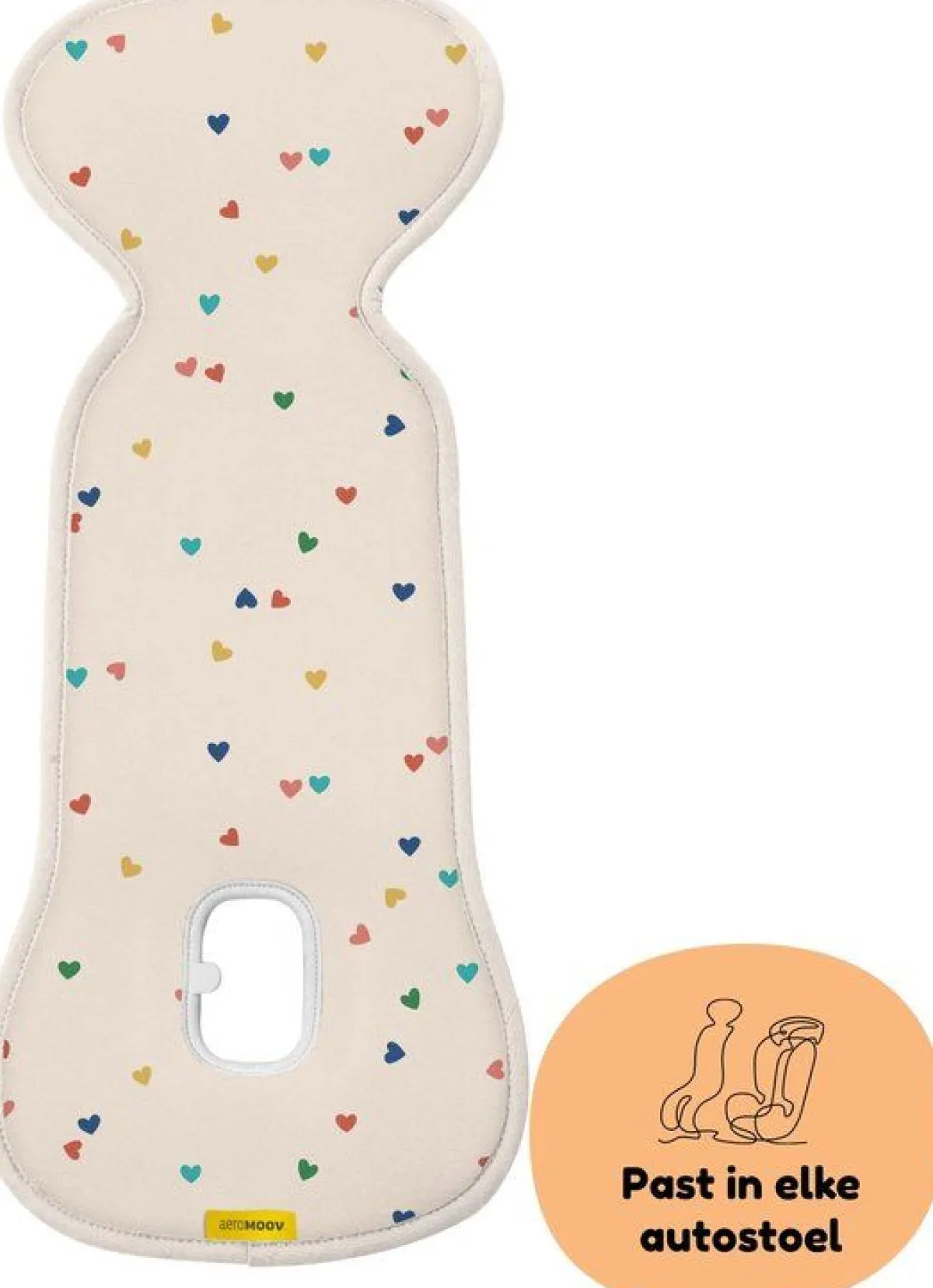 Aeromoov Baby Autostoel|Veiligheid Onderweg * Air Layer Autostoel Groep 0+ Confetti Hearts Beige