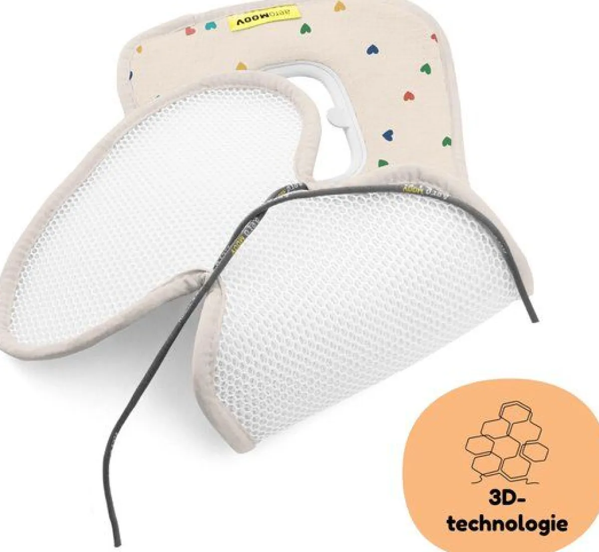 Aeromoov Baby Autostoel|Veiligheid Onderweg * Air Layer Autostoel Groep 0+ Confetti Hearts Beige