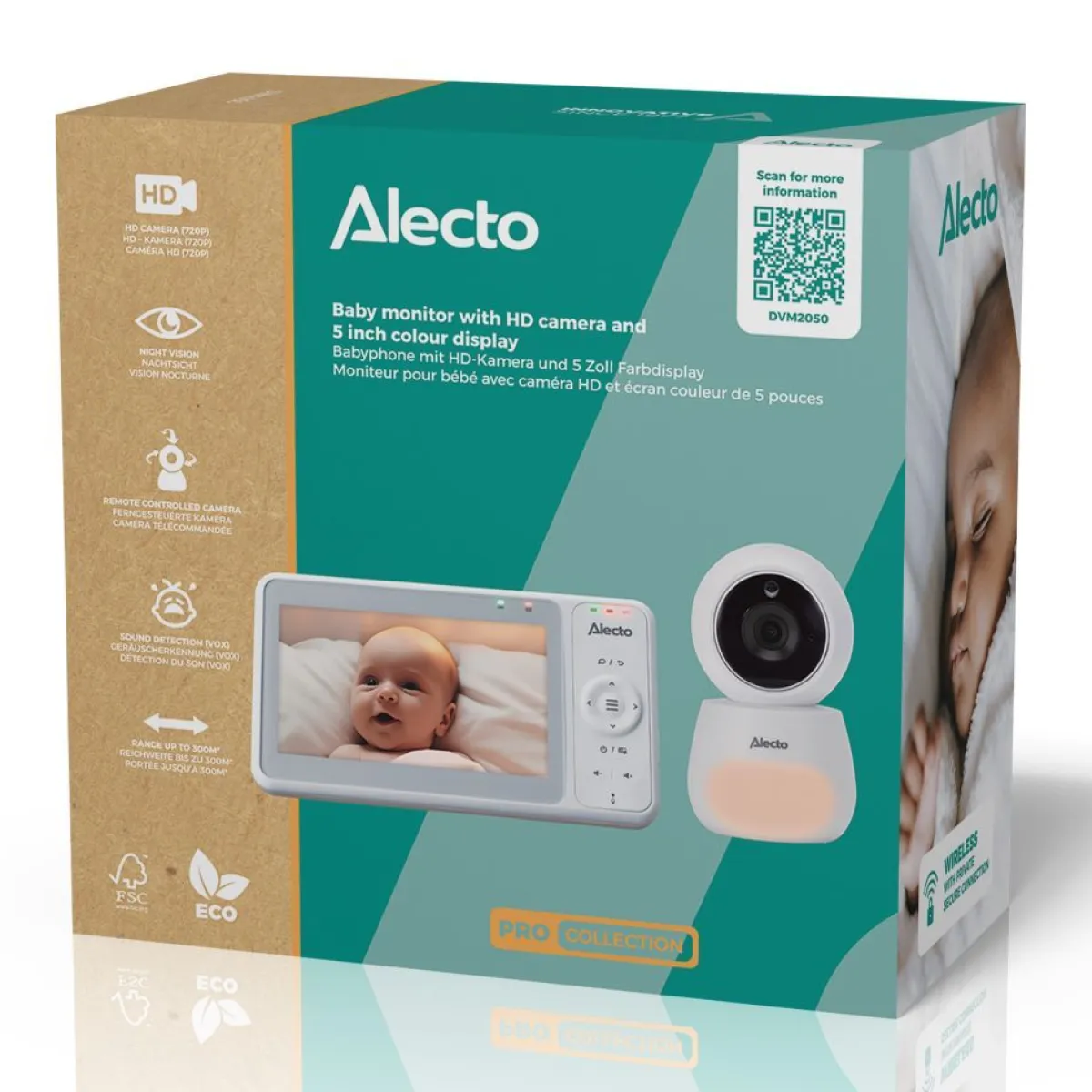 Alecto Babyfoons|Onderdelen * Babyfoon DVM2050 met Camera 5 inch HD-Scherm