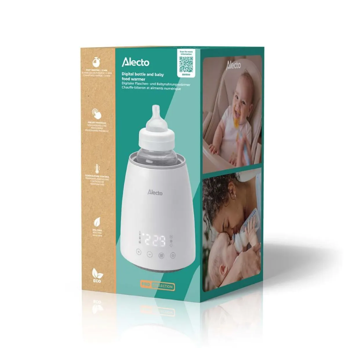 Alecto Flesverwarmers * Flessenwarmer BW900 voor Melk en Babyvoeding Wit