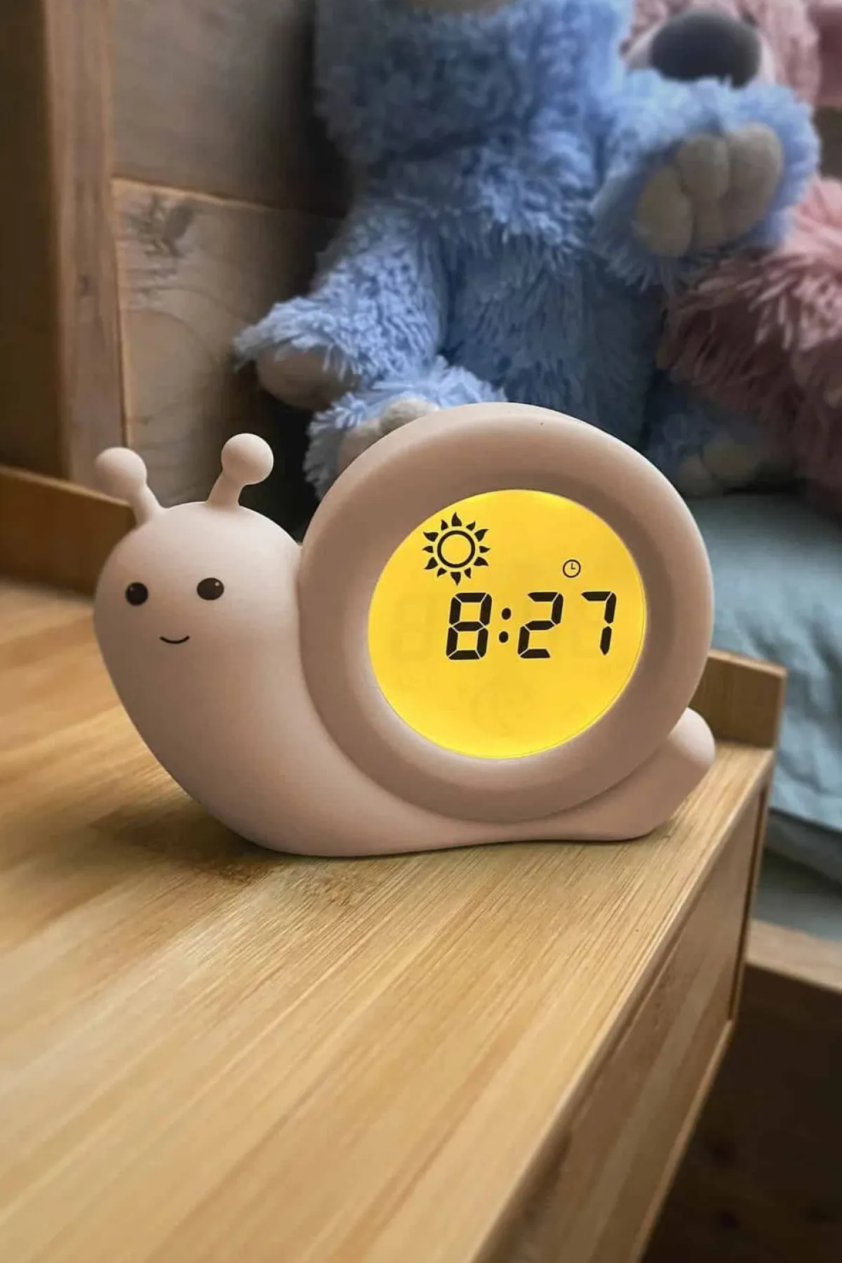 Alecto Slaapwekkers|Nachtlampjes * Slaaptrainer - Nachtlamp - Wekker Simon Beige