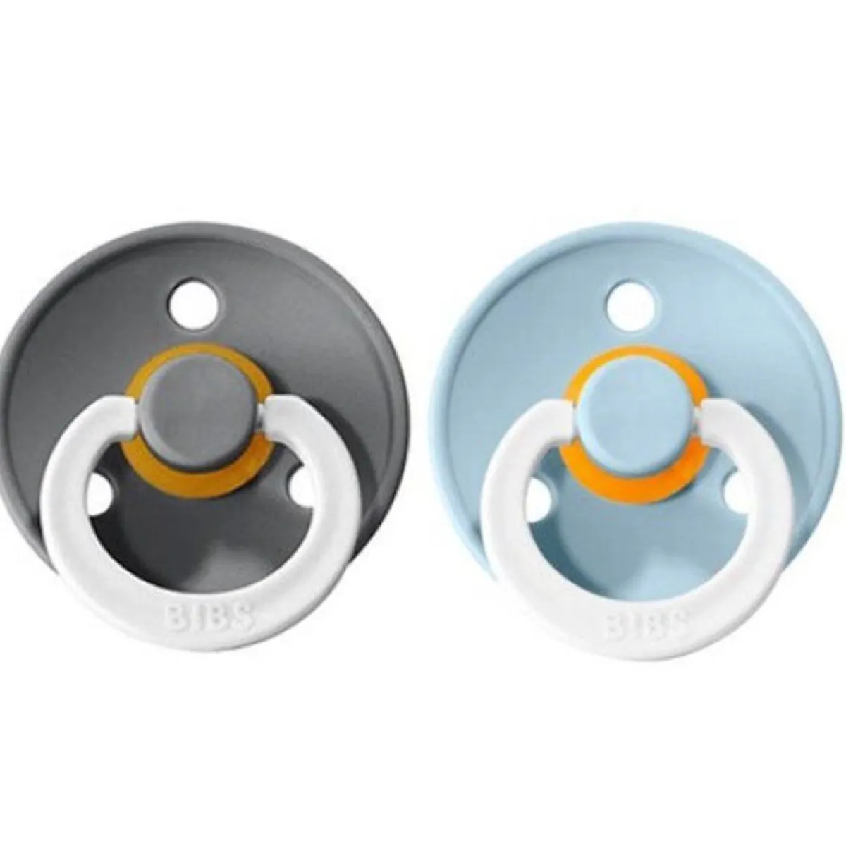 Bibs Fopspenen * Fopspeen 2-Pack Night Maat 1 Iron - Baby Blue