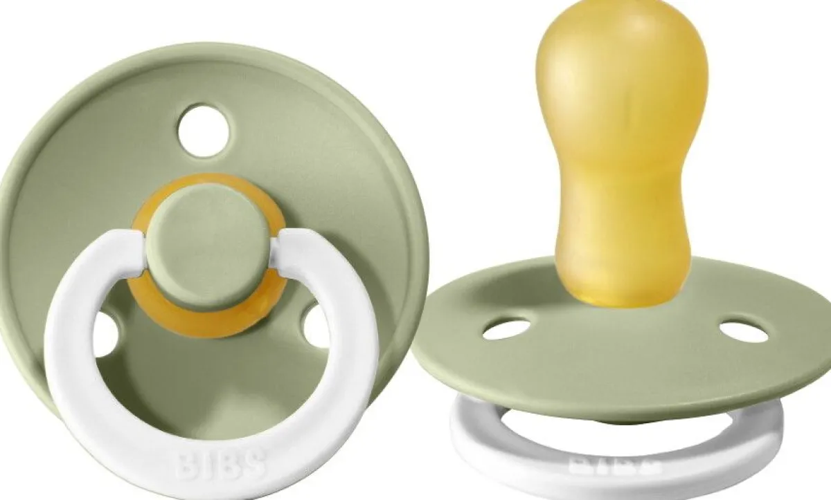 Bibs Fopspenen * Fopspeen 2-Pack Night Maat 3 Sage - Cloud Multicolor