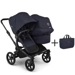 Bugaboo Combi Kinderwagens * Duo Kinderwagen Donkey 6 Compleet Black - Deep Indigo Blauw