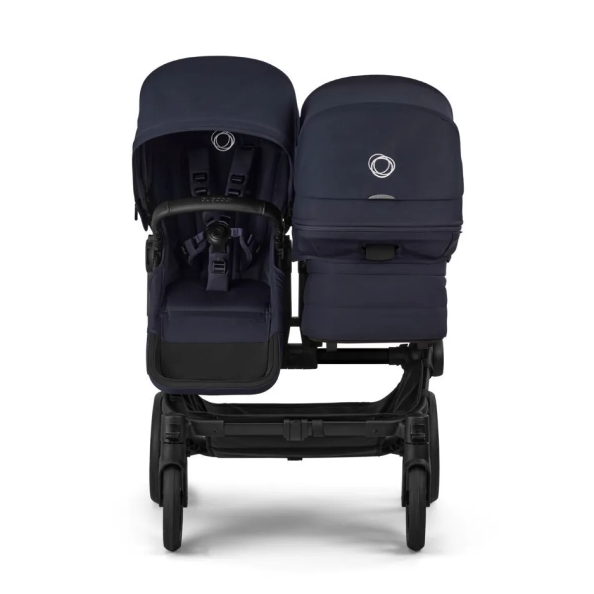 Bugaboo Combi Kinderwagens * Duo Kinderwagen Donkey 6 Compleet Black - Deep Indigo Blauw