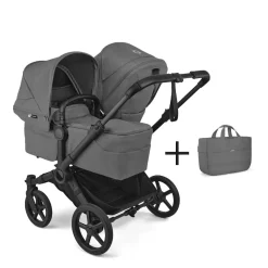 Bugaboo Combi Kinderwagens * Duo Kinderwagen Donkey 6 Compleet Black - Moon Grey Grijs