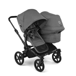 Bugaboo Combi Kinderwagens * Duo Kinderwagen Donkey 6 Compleet Black - Moon Grey Grijs
