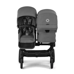 Bugaboo Combi Kinderwagens * Duo Kinderwagen Donkey 6 Compleet Black - Moon Grey Grijs