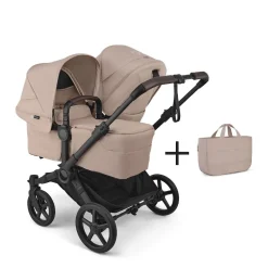 Bugaboo Combi Kinderwagens * Duo Kinderwagen Donkey 6 Compleet Black - Desert Melange Taupe
