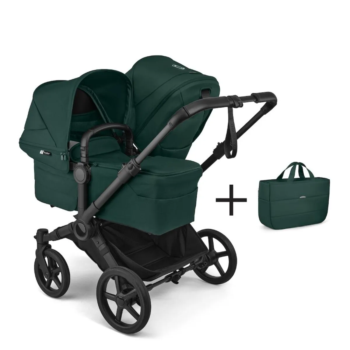 Bugaboo Combi Kinderwagens * Duo Kinderwagen Donkey 6 Compleet Black - Fern Green Groen