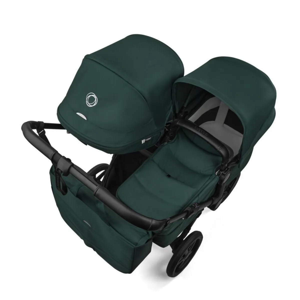 Bugaboo Combi Kinderwagens * Duo Kinderwagen Donkey 6 Compleet Black - Fern Green Groen