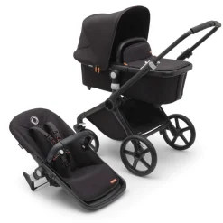 Bugaboo Combi Kinderwagens * Fox Cub Kinderwagen Compleet Black - Midnight Black Zwart
