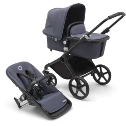 Bugaboo Combi Kinderwagens * Fox Cub Kinderwagen Compleet Black - Stormy Blue Blauw