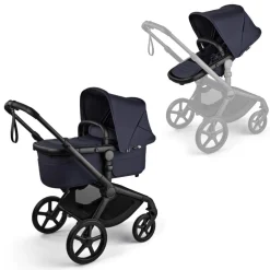 Bugaboo Combi Kinderwagens * Fox 5 Renew Kinderwagen Compleet Black - Deep Indigo Blauw