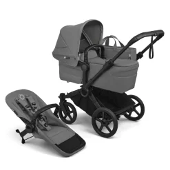 Bugaboo Combi Kinderwagens * Mono Kinderwagen Donkey 6 Compleet Black - Moon Grey Grijs