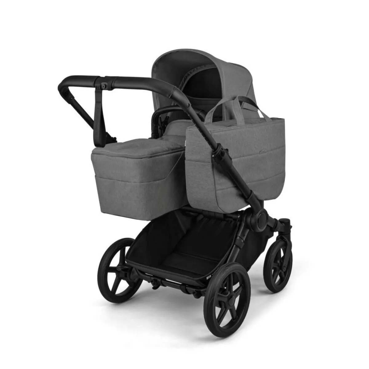 Bugaboo Combi Kinderwagens * Mono Kinderwagen Donkey 6 Compleet Black - Moon Grey Grijs