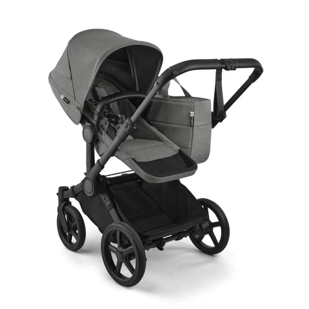 Bugaboo Combi Kinderwagens * Mono Kinderwagen Donkey 6 Compleet Black - Moon Grey Grijs