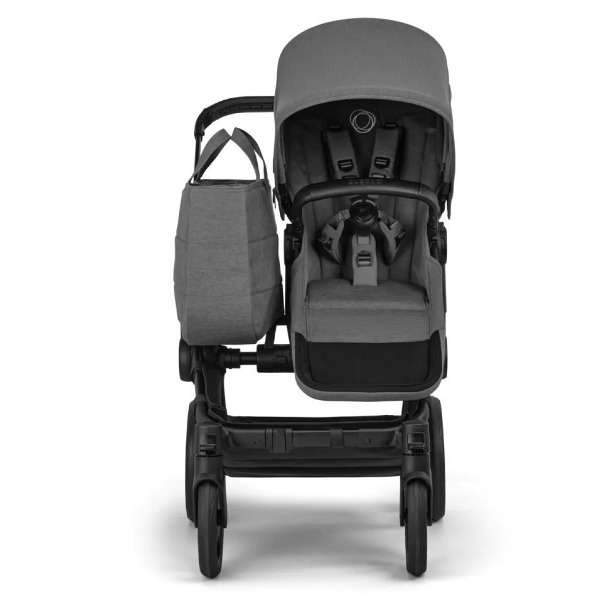 Bugaboo Combi Kinderwagens * Mono Kinderwagen Donkey 6 Compleet Black - Moon Grey Grijs