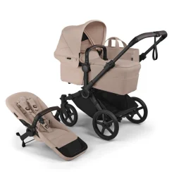 Bugaboo Combi Kinderwagens * Mono Kinderwagen Donkey 6 Compleet Black - Desert Melange Taupe