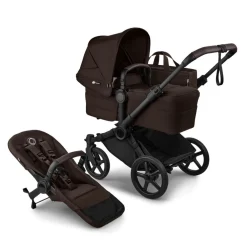 Bugaboo Combi Kinderwagens * Mono Kinderwagen Donkey 6 Compleet Black - Cocoa Brown Bruin