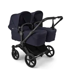 Bugaboo Combi Kinderwagens|Tweelingwagens * Tweeling Kinderwagen Donkey 6 Compleet Black - Deep Indigo Blauw