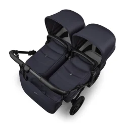 Bugaboo Combi Kinderwagens|Tweelingwagens * Tweeling Kinderwagen Donkey 6 Compleet Black - Deep Indigo Blauw