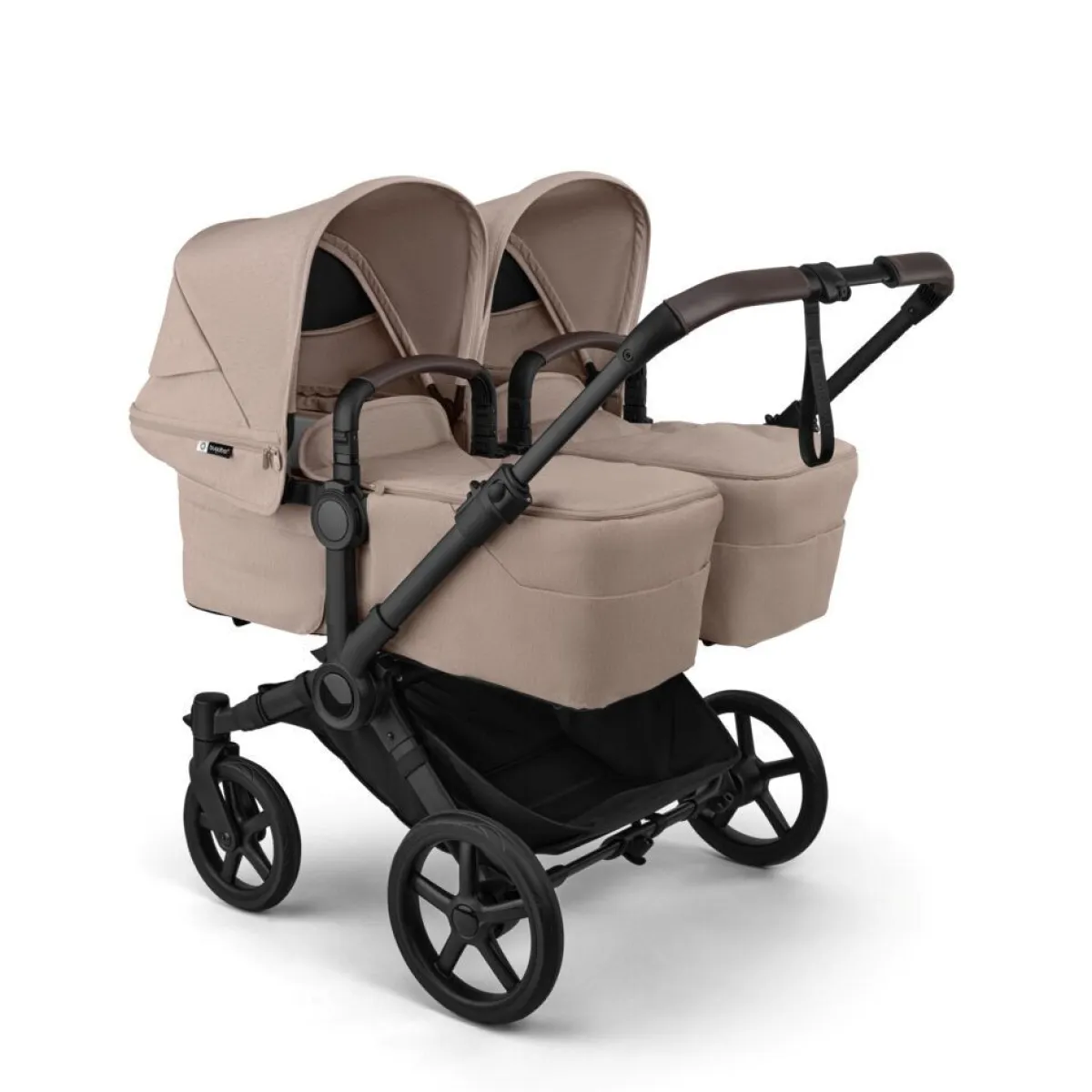 Bugaboo Combi Kinderwagens|Tweelingwagens * Tweeling Kinderwagen Donkey 6 Compleet Black - Desert Melange Taupe