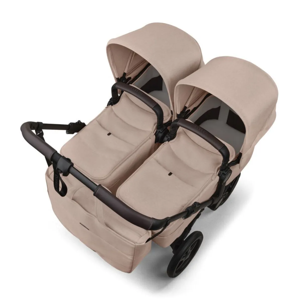 Bugaboo Combi Kinderwagens|Tweelingwagens * Tweeling Kinderwagen Donkey 6 Compleet Black - Desert Melange Taupe