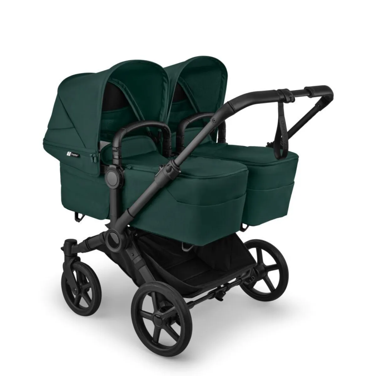 Bugaboo Combi Kinderwagens|Tweelingwagens * Tweeling Kinderwagen Donkey 6 Compleet Black - Fern Green Groen