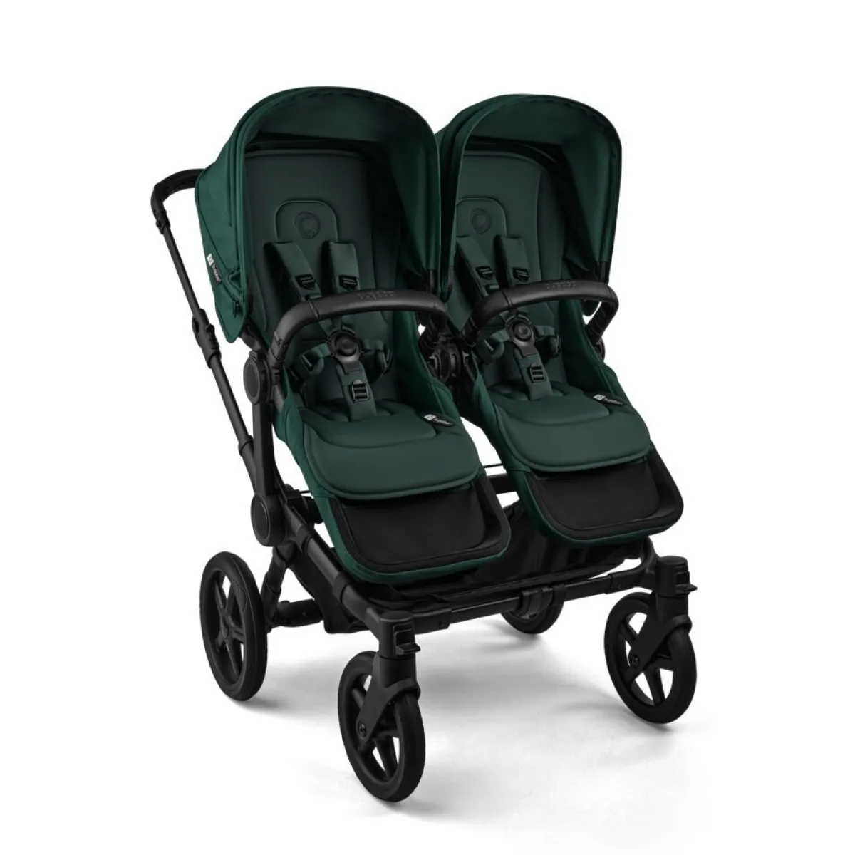 Bugaboo Combi Kinderwagens|Tweelingwagens * Tweeling Kinderwagen Donkey 6 Compleet Black - Fern Green Groen