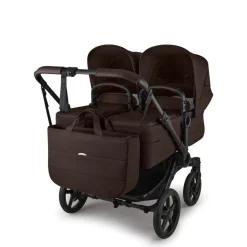 Bugaboo Combi Kinderwagens|Tweelingwagens * Tweeling Kinderwagen Donkey 6 Compleet Black - Cocoa Brown Bruin