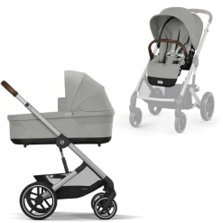 Cybex Combi Kinderwagens * Balios S Lux Kinderwagen Compleet Stone Grey - Silver Frame Grijs