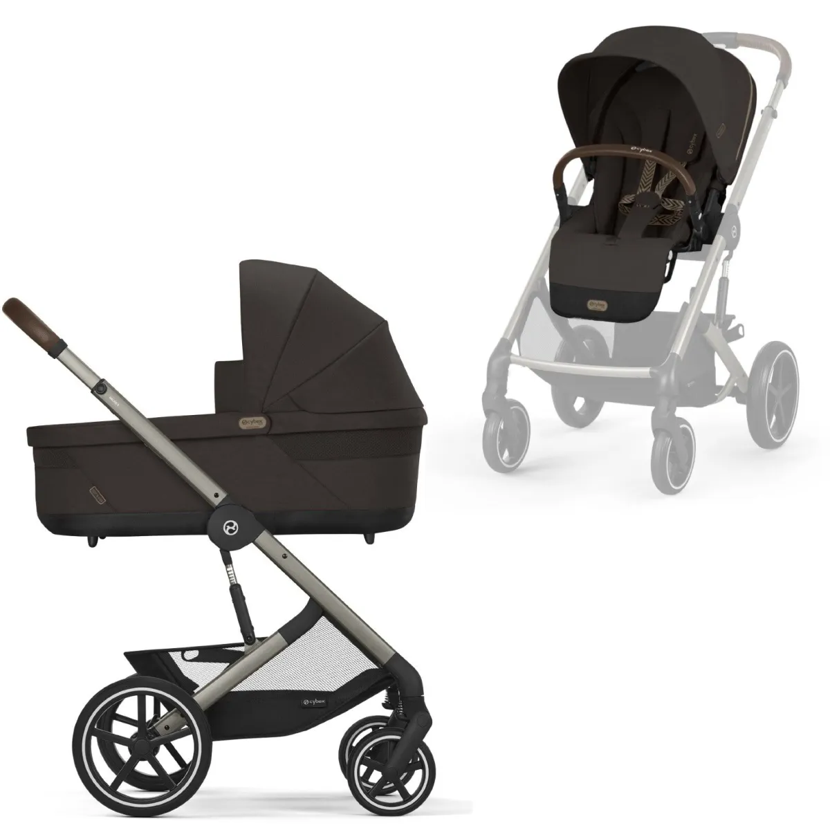 Cybex Combi Kinderwagens * Balios S Lux Kinderwagen Compleet Chocolate Brown - Taupe Frame Bruin