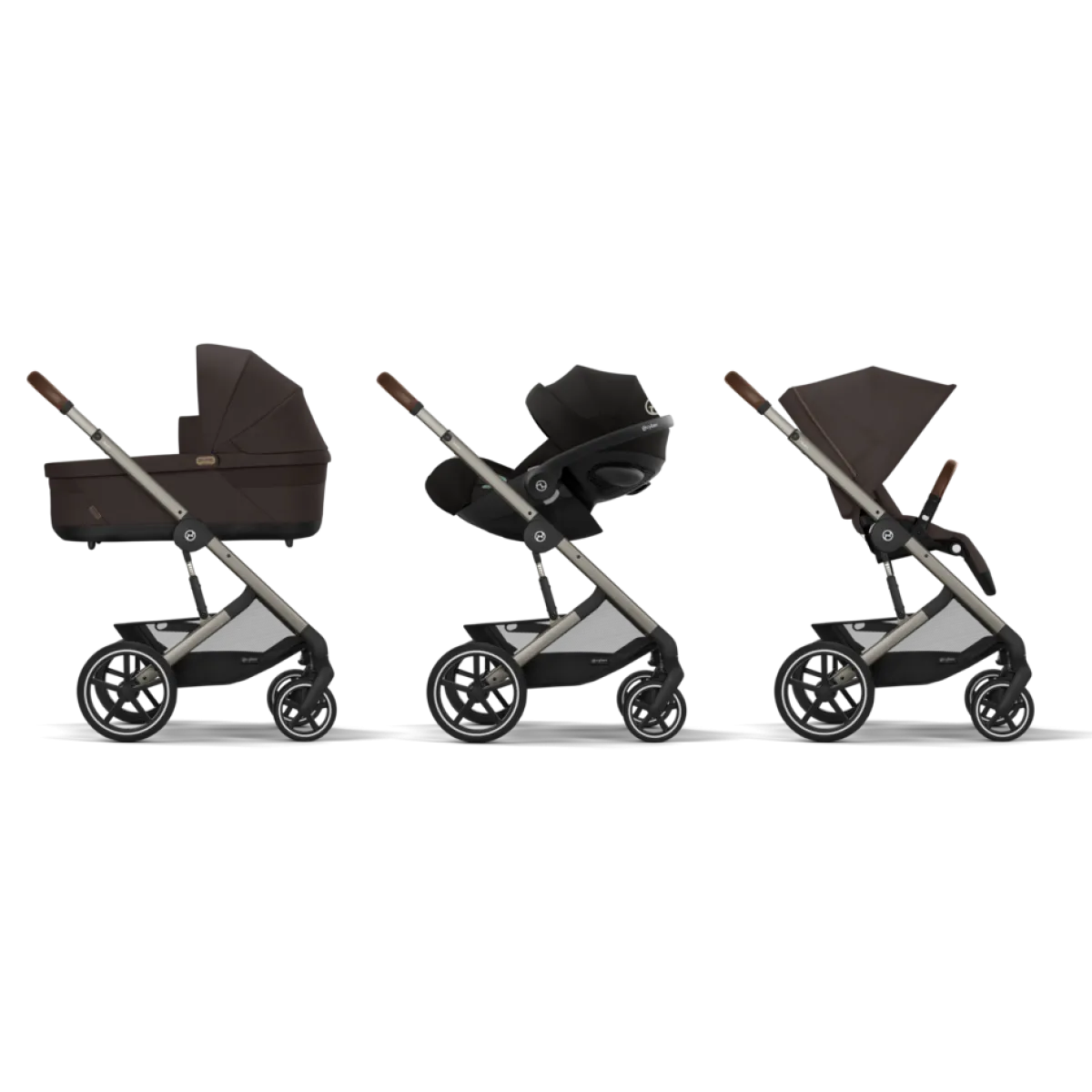 Cybex Combi Kinderwagens * Balios S Lux Kinderwagen Compleet Chocolate Brown - Taupe Frame Bruin