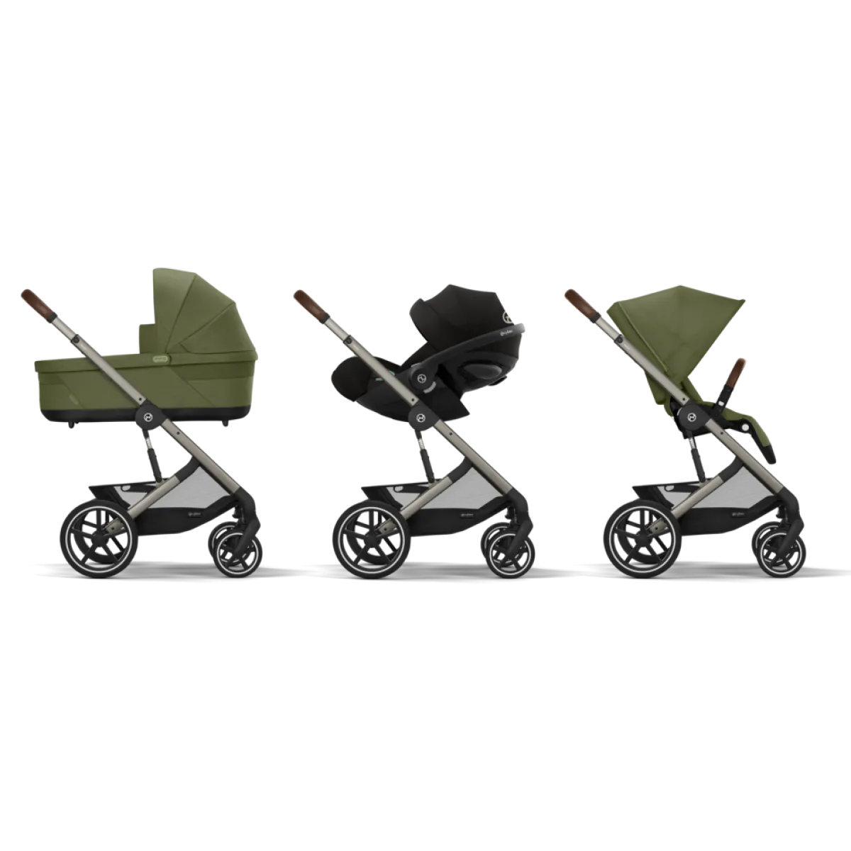 Cybex Combi Kinderwagens * Balios S Lux Kinderwagen Compleet Moss Green - Taupe Frame Groen