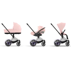 Cybex Combi Kinderwagens * E-Priam Kinderwagen Compleet Peach Pink - Chrome Black Frame