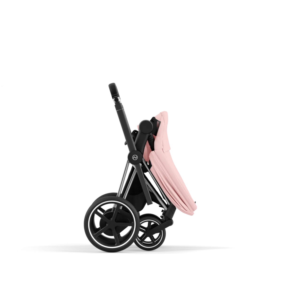 Cybex Combi Kinderwagens * E-Priam Kinderwagen Compleet Peach Pink - Chrome Black Frame