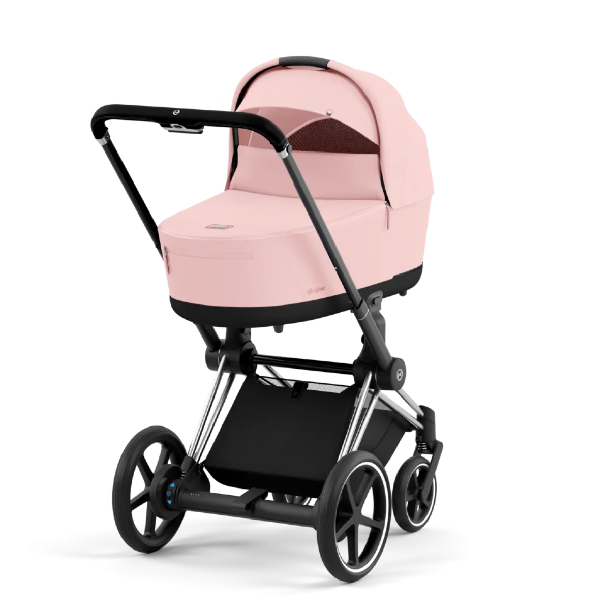 Cybex Combi Kinderwagens * E-Priam Kinderwagen Compleet Peach Pink - Chrome Black Frame