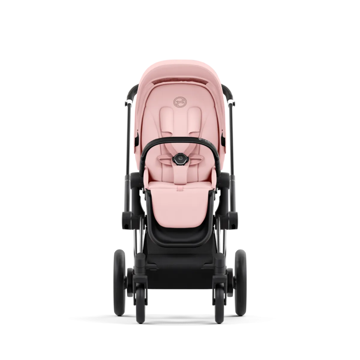 Cybex Combi Kinderwagens * E-Priam Kinderwagen Compleet Peach Pink - Chrome Black Frame