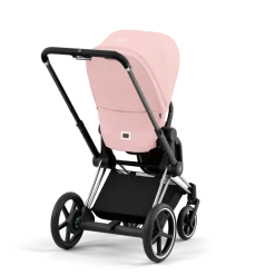 Cybex Combi Kinderwagens * E-Priam Kinderwagen Compleet Peach Pink - Chrome Black Frame