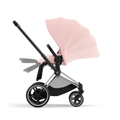 Cybex Combi Kinderwagens * E-Priam Kinderwagen Compleet Peach Pink - Chrome Black Frame
