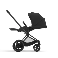 Cybex Combi Kinderwagens * E-Priam Kinderwagen Compleet Sepia Black - Matt Black Frame Zwart