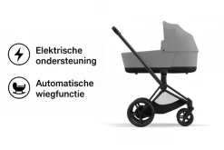 Cybex Combi Kinderwagens * E-Priam Kinderwagen Compleet Mirage Grey - Matt Black Frame