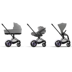 Cybex Combi Kinderwagens * E-Priam Kinderwagen Compleet Mirage Grey - Matt Black Frame