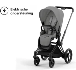Cybex Combi Kinderwagens * E-Priam Kinderwagen Compleet Mirage Grey - Matt Black Frame