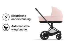 Cybex Combi Kinderwagens * E-Priam Kinderwagen Compleet Peach Pink - Matt Black Frame