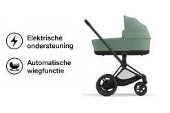 Cybex Combi Kinderwagens * E-Priam Kinderwagen Compleet Leaf Green - Matt Black Frame