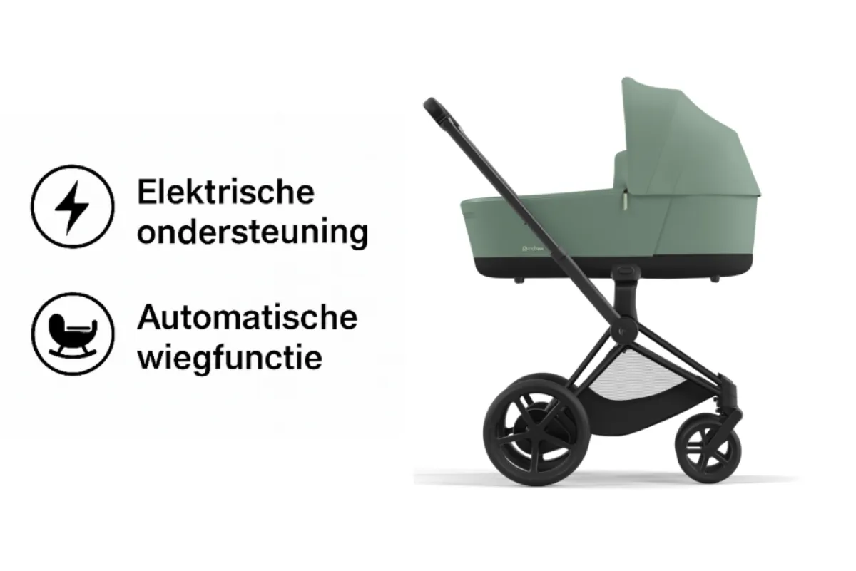 Cybex Combi Kinderwagens * E-Priam Kinderwagen Compleet Leaf Green - Matt Black Frame