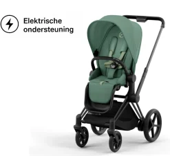 Cybex Combi Kinderwagens * E-Priam Kinderwagen Compleet Leaf Green - Matt Black Frame