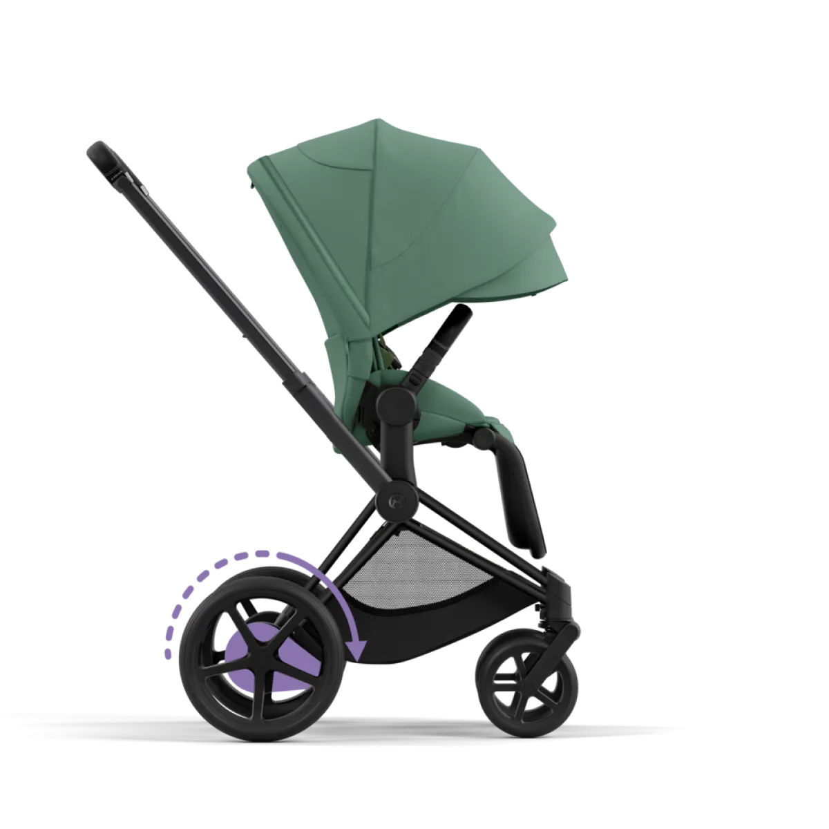 Cybex Combi Kinderwagens * E-Priam Kinderwagen Compleet Leaf Green - Matt Black Frame